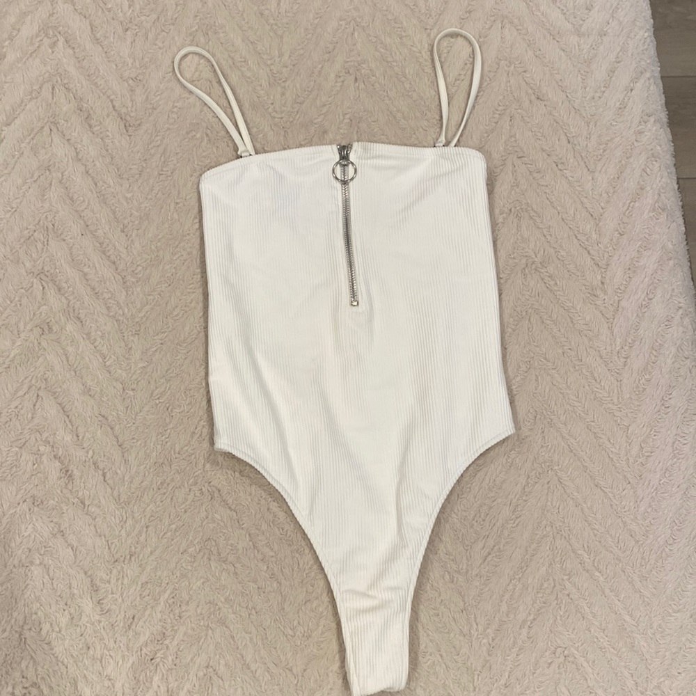 Frankie’s Bikinis white bathing suits one piece